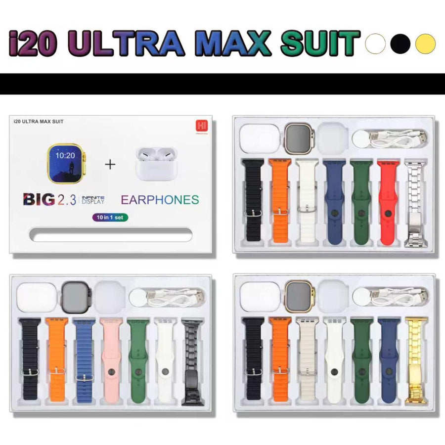 I20 Ultra Max Smart Watch — 10-in-1 Premium Gift Box Set