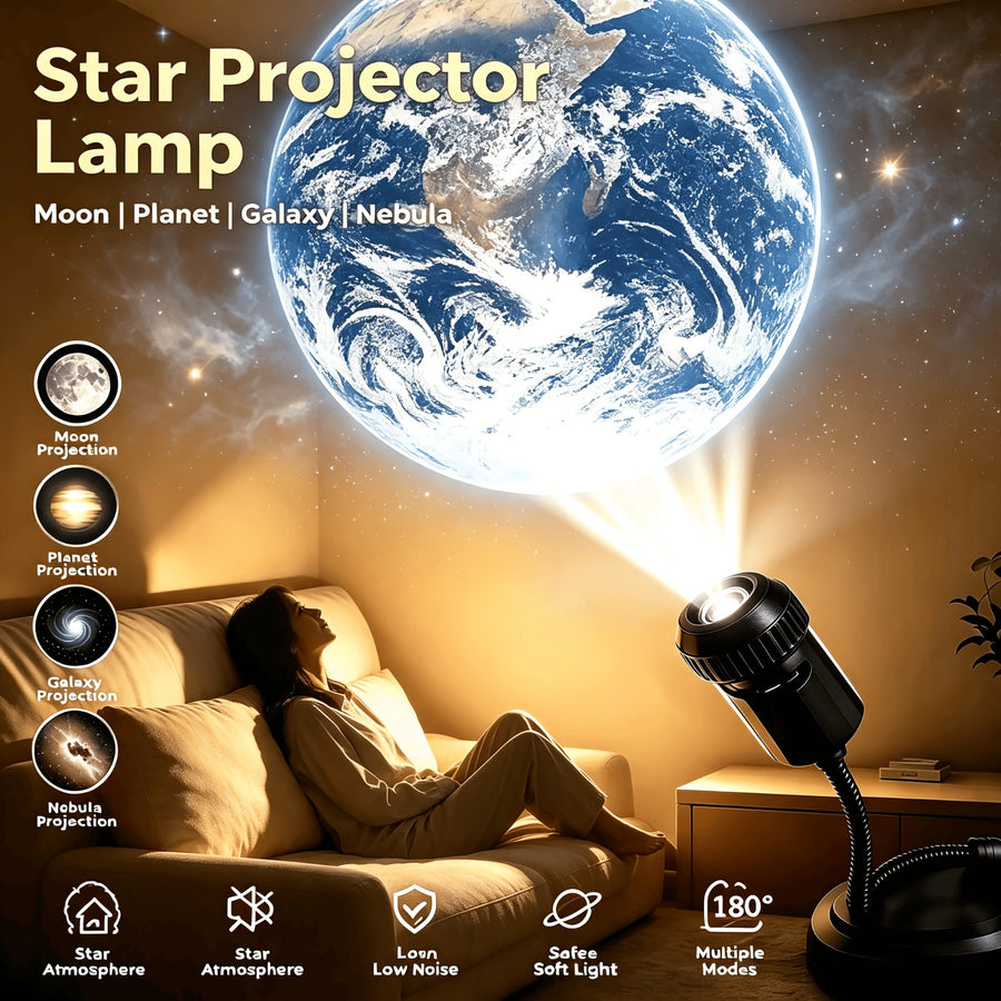 USB Galaxy Star Projector — Moon & Starry Sky Night Light